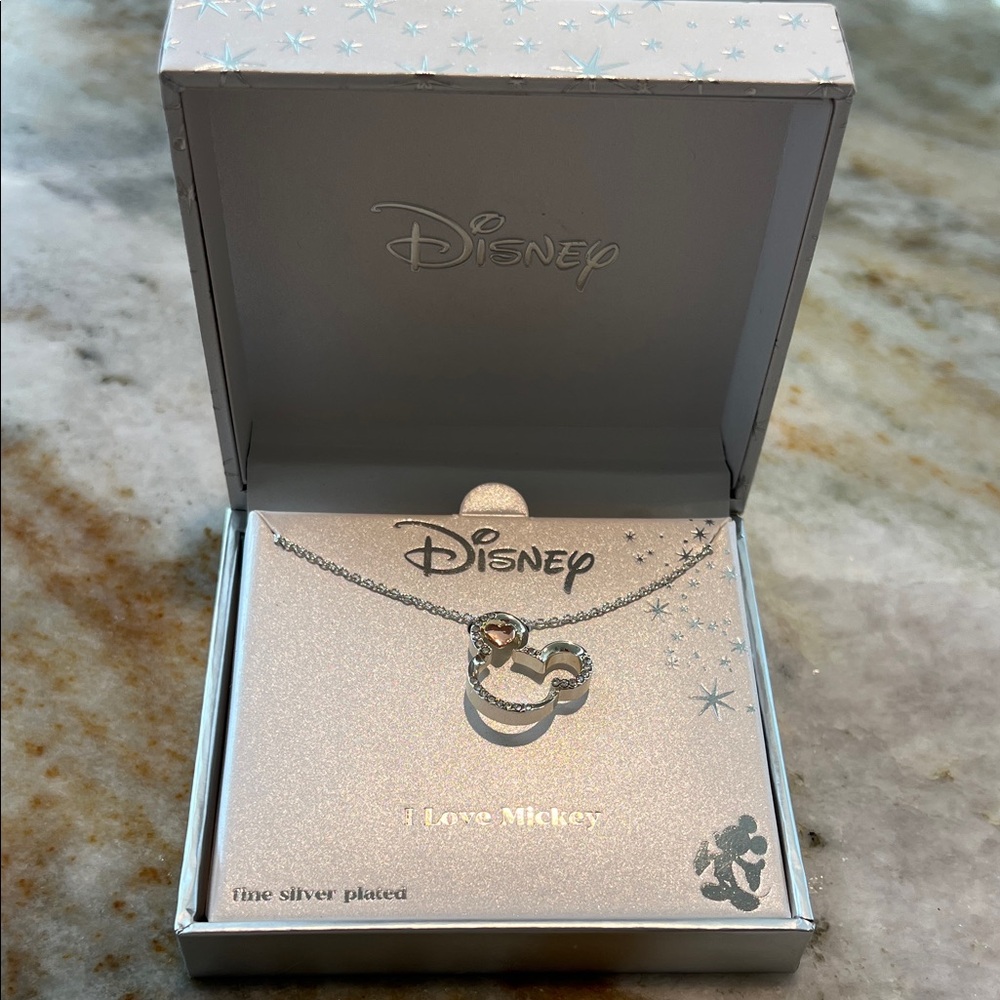 LA-Rocks Disney Silver-plated Mickey Mouse Necklace